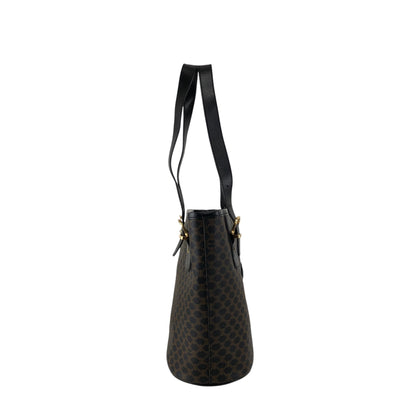CELINE Macadam Blason Handbag Totebag Black Vintage 7r6v3e
