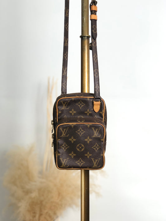 LOUIS VUITTON Monogram Shoulder bag Brown Vintage py7ktt