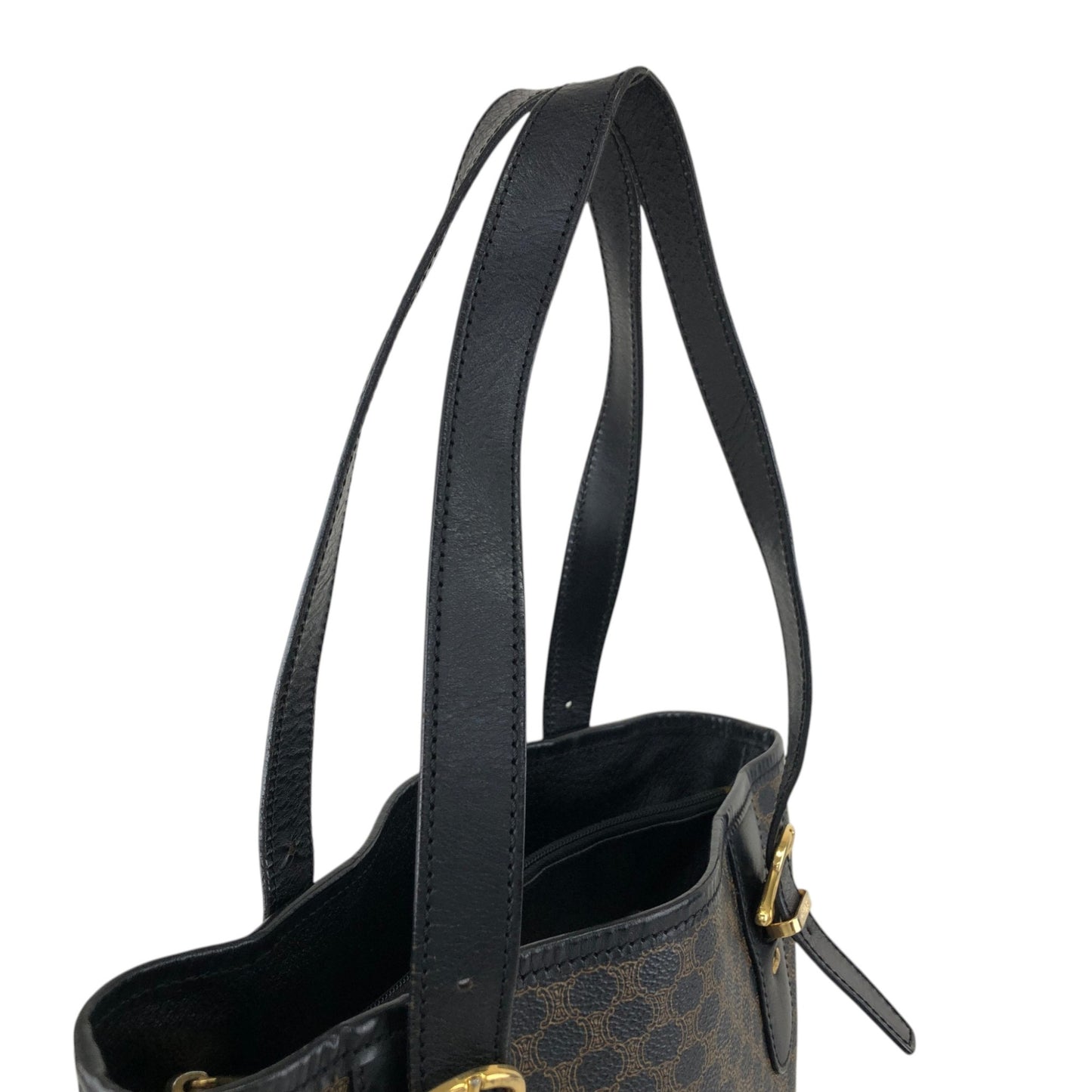 CELINE Macadam Blason Handbag Totebag Black Vintage yfc8n7