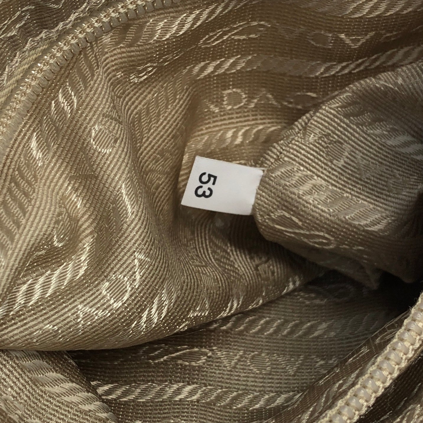 PRADA Triangle Logo Nylon Leather Handbag Hobo bag Beige Vintage