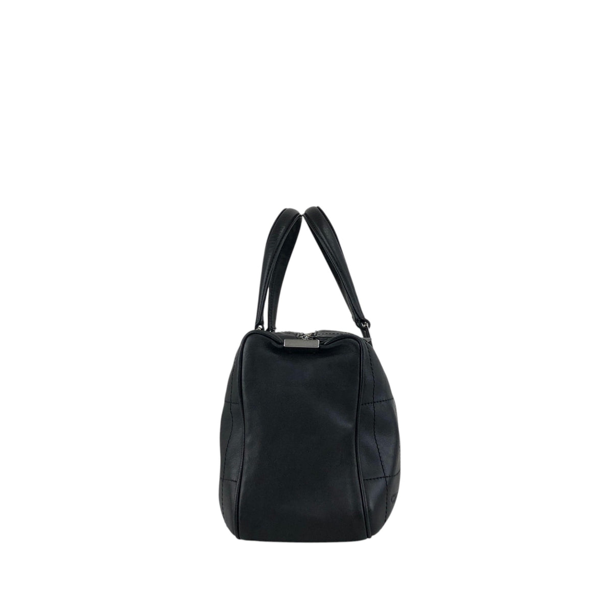 CHANEL Chocolate Bar Handbag Boston bag Black Vintage 6yfva8