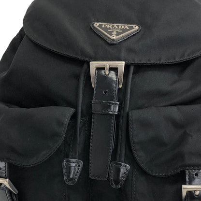 PRADA Triangle Logo Backpack Black Vintage wedjpt