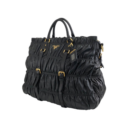 PRADA Logo Two-way Handbag Shoulder bag Black Vintage u8sukf