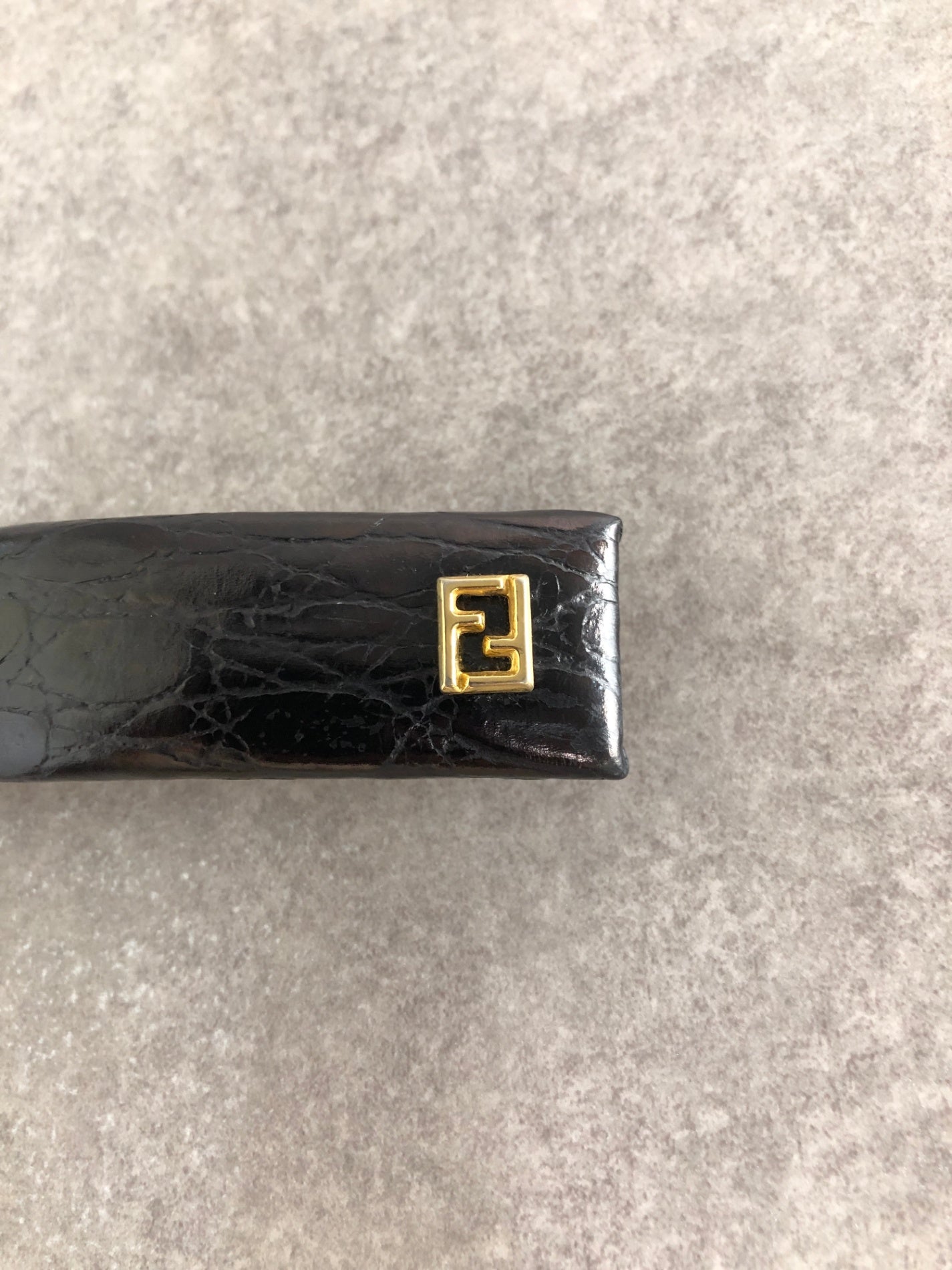 FENDI Logo Barrette Black Vintage u68diu