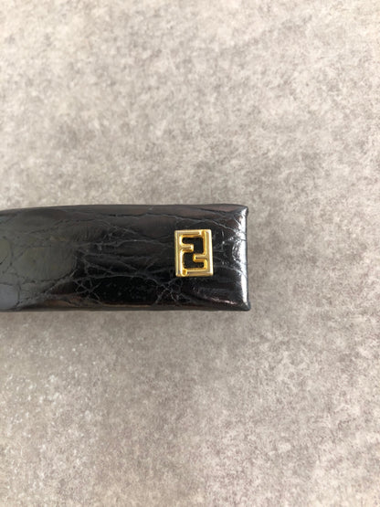 FENDI Logo Barrette Black Vintage u68diu