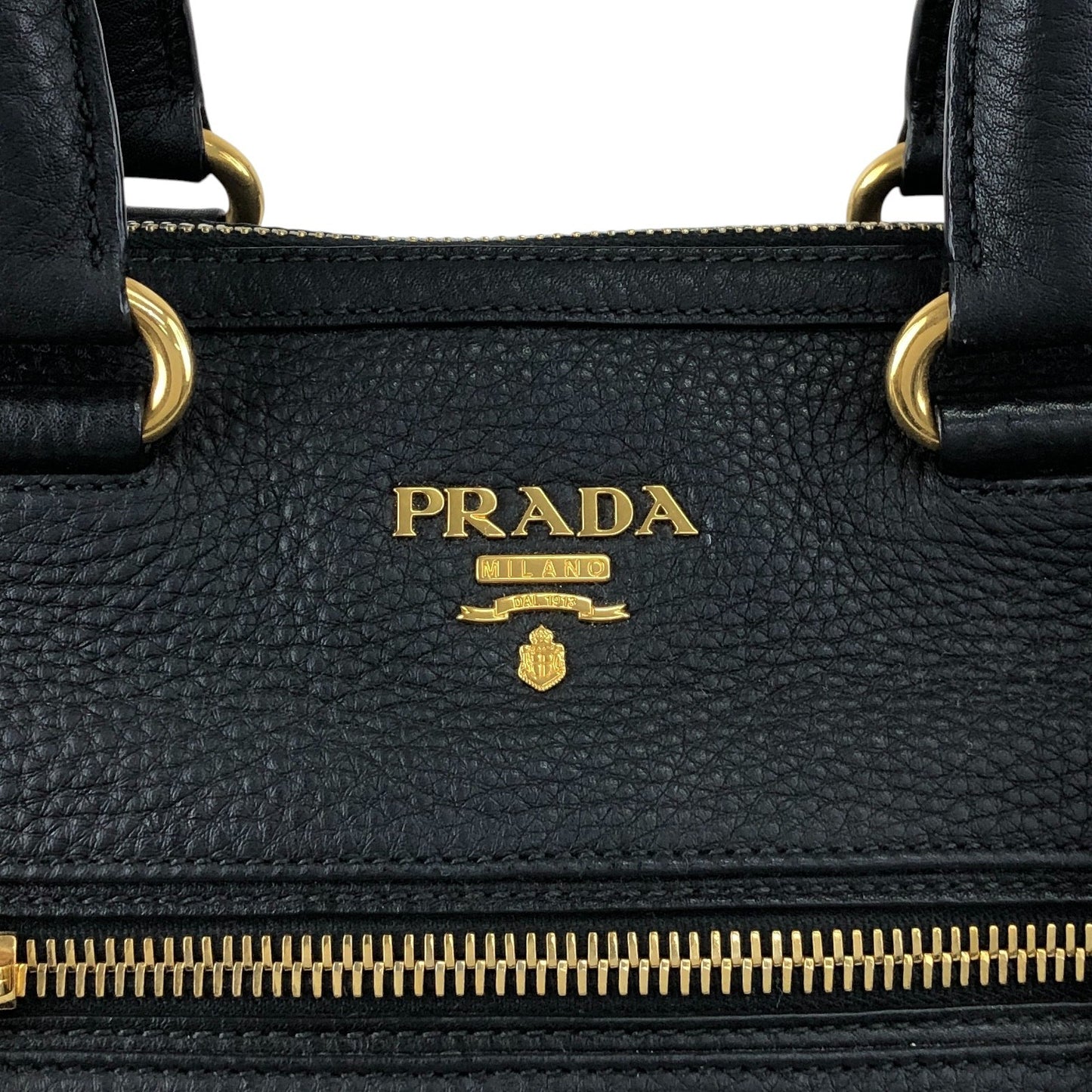 PRADA Logo Two-way Handbag Shoulder bag Black Vintage bwhz6p