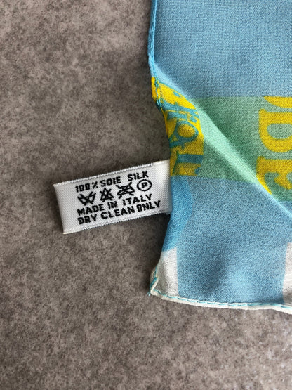 Christian Dior Trotter Silk Scarf Yellow×Blue Vintage 5xvrtn