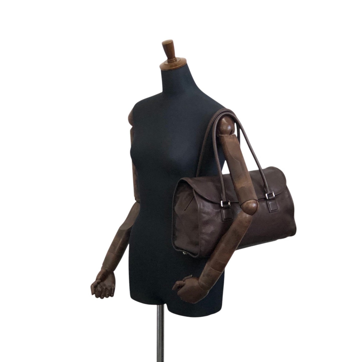 LOEWE Alamo Anagram Handbag Totebag Brown Vintage 6gpe63