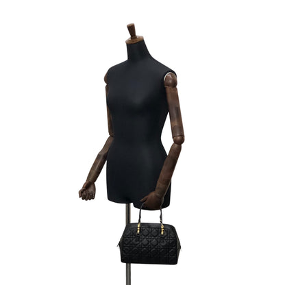 Christian Dior Cannage Small Boston bag Handbag Black Vintage ffmc6u