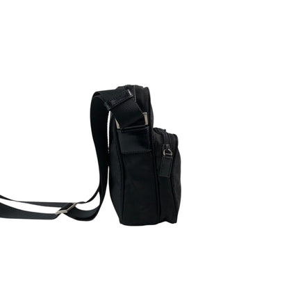 PRADA Tessuto Triangle Logo Small Shoulder bag Black Vintage 2vvf25