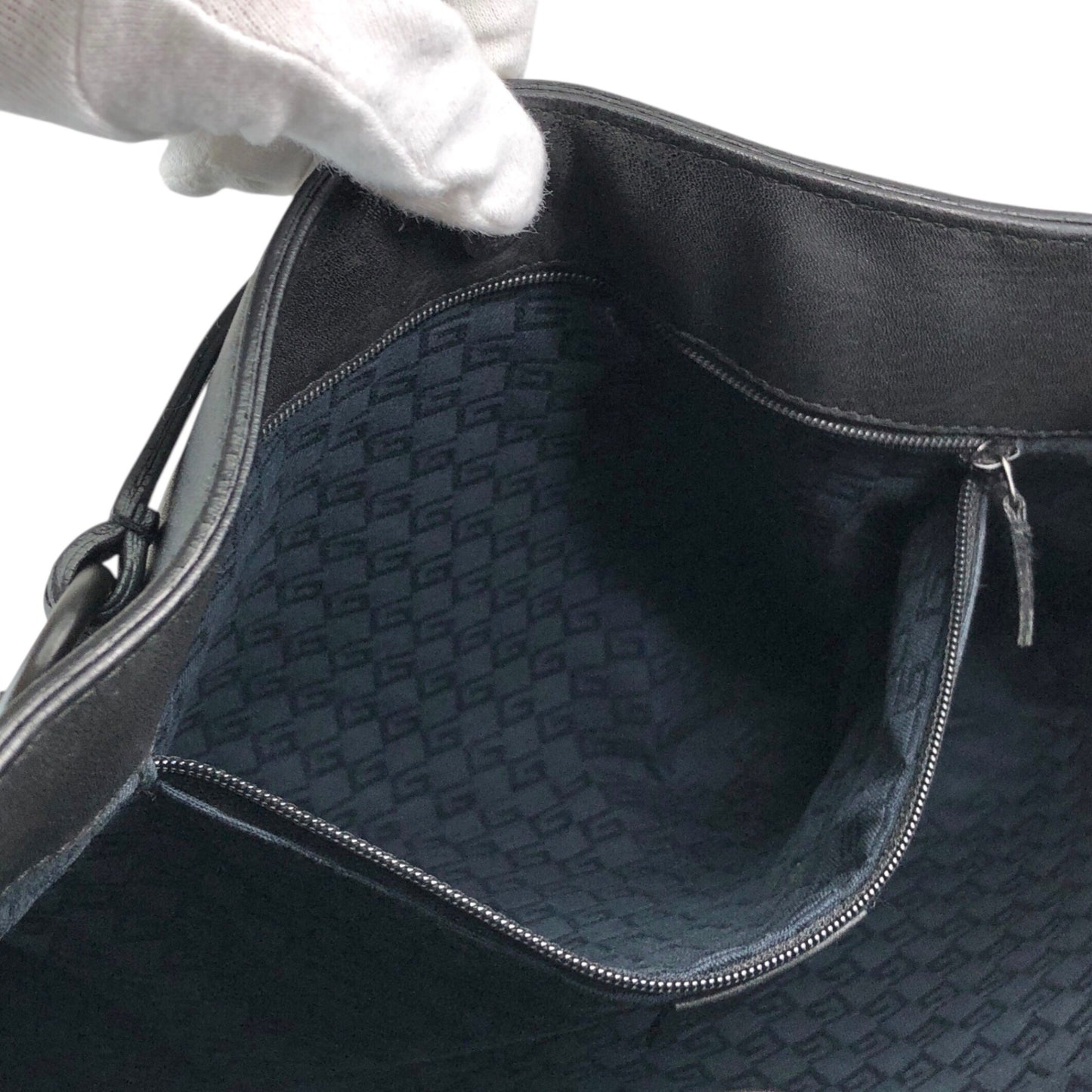 GUCCI Horse Bit Shoulder bag Hobobag Black Vintage s3x3cn