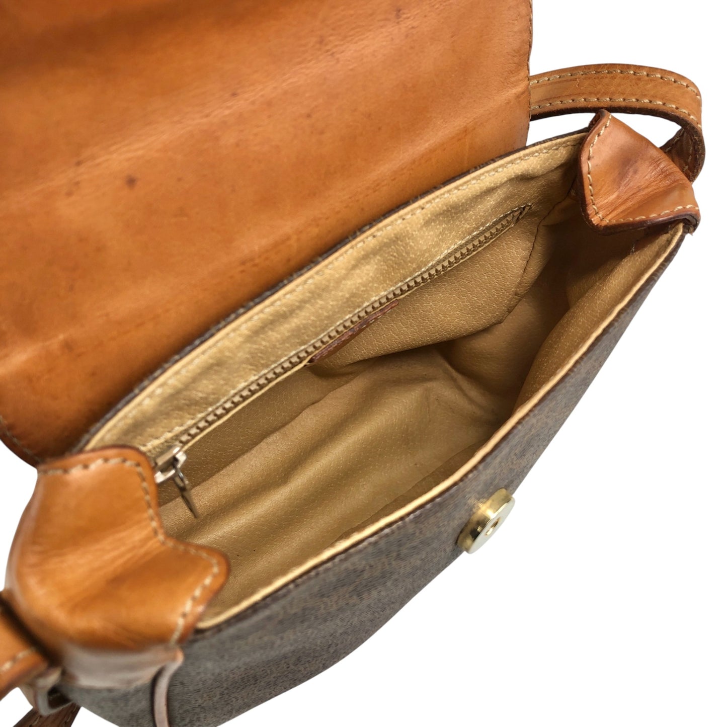 CELINE Macadam Horse Bit Shoulder bag Brown Vintage ydcmjg