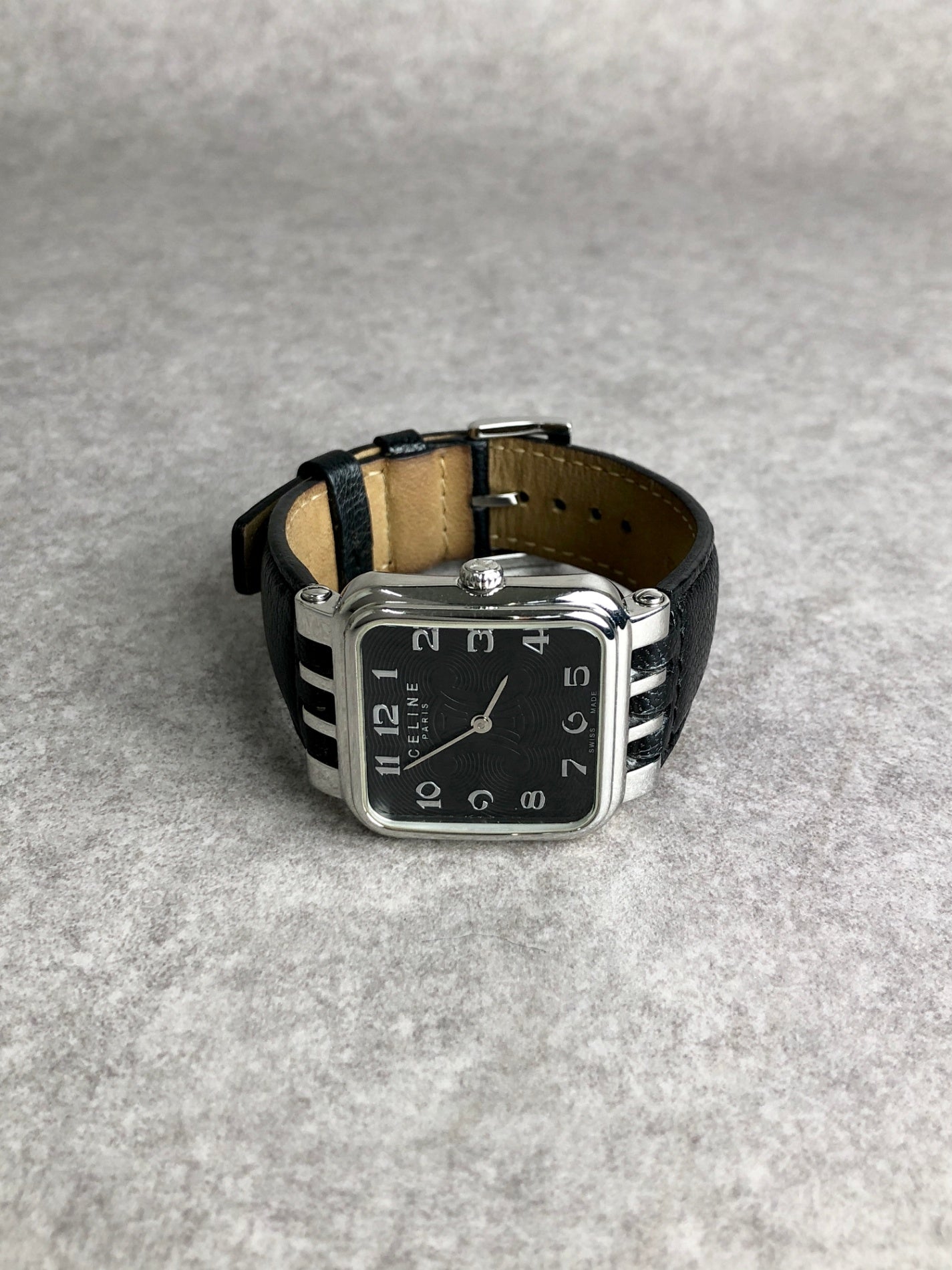 CELINE Quartz Watch Silver×Black Vintage dak3sj