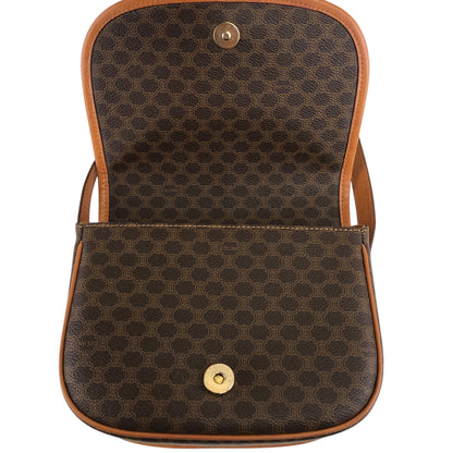 CELINE Macadam Front Buckle Shoulder bag Brown Vintage cabjde