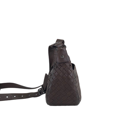 Bottega Veneta Intrecciato Crossbody Shoulder bag Brown Vintage erixfu