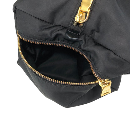 PRADA Logo Small Boston bag Handbag Black Vintage 754ve8