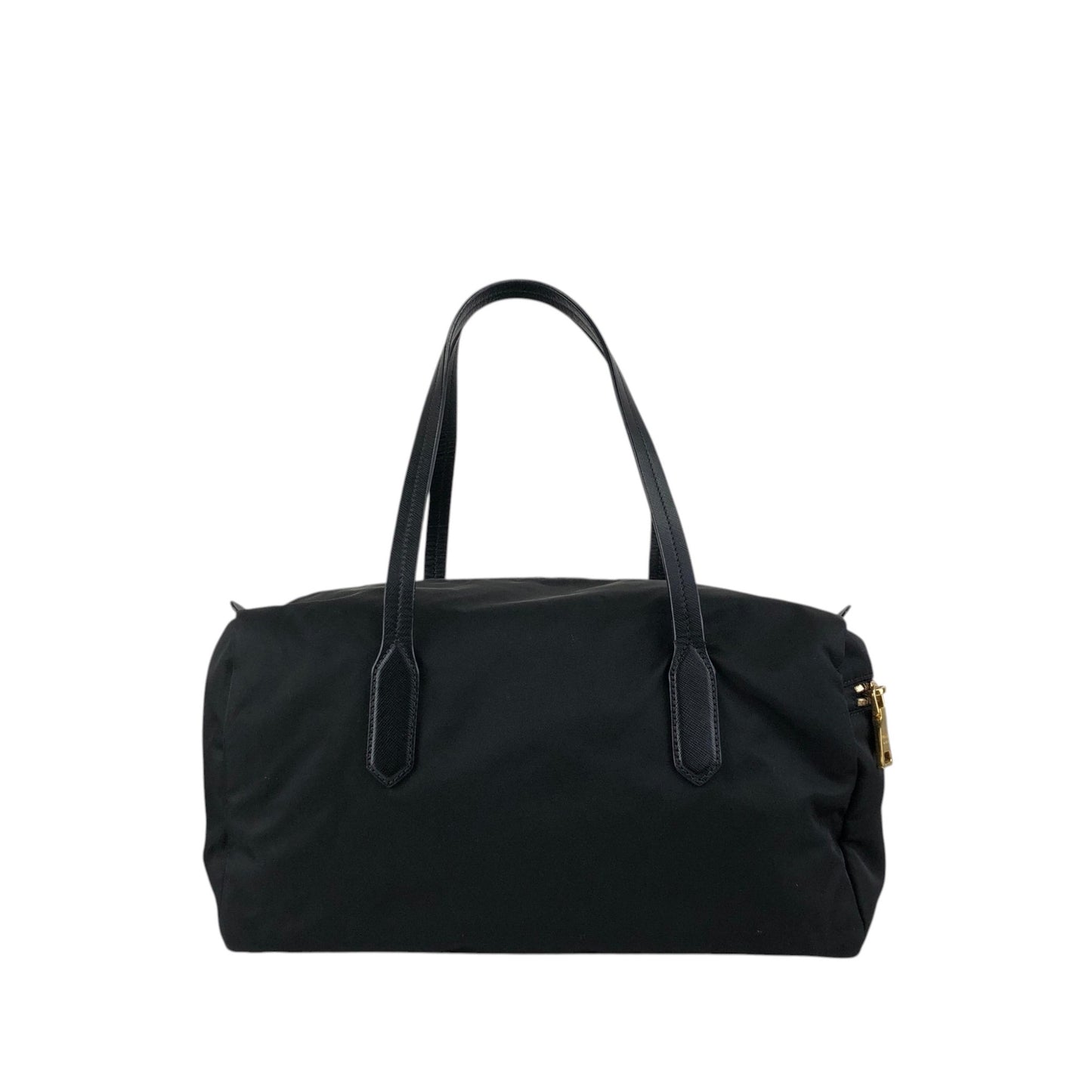 PRADA Logo Small Boston bag Handbag Black Vintage 754ve8