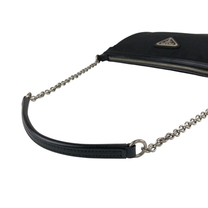 PRADA Triangle Logo Chain Shoulder bag Black Vintage 3m6ggr