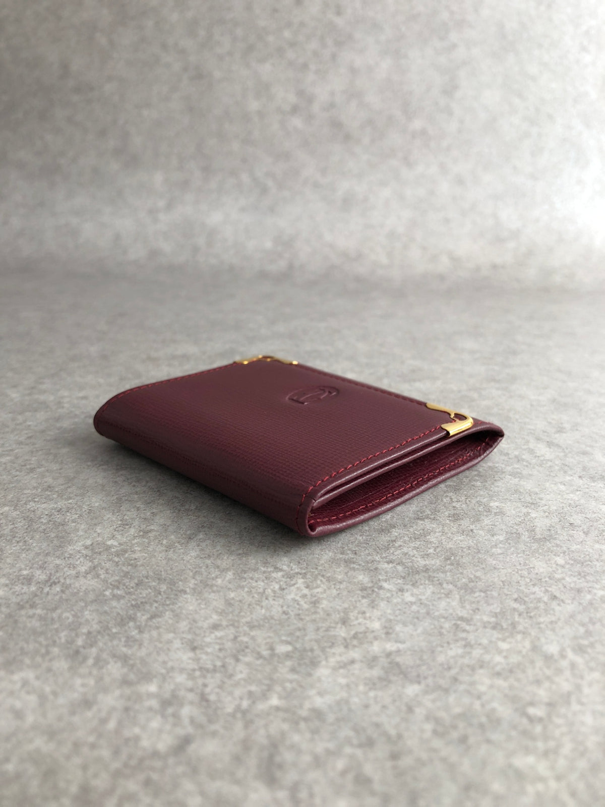 Cartier Logo Coin Purse Bordeaux Vintage 7pxaxi