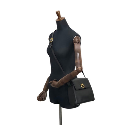 CELINE Gancini Shoulder bag Black Vintage y386id