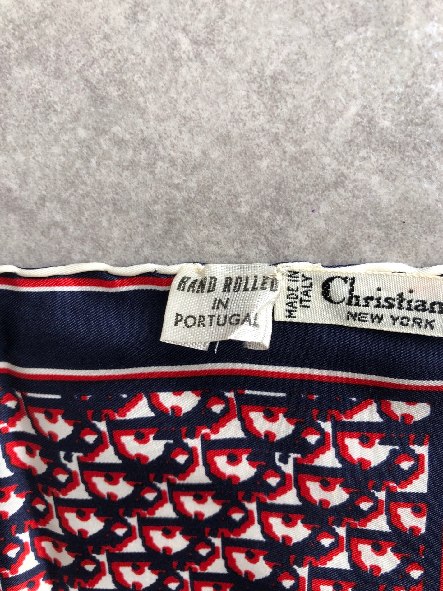 Christian Dior Trotter SILK Scarf Red×Blue Vintage he7egi