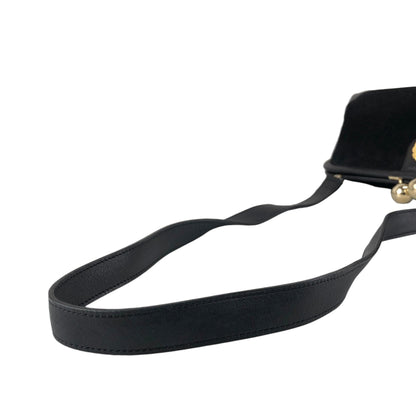 CELINE Triomphe Metal Closure Shoulder bag Black Vintage vxya2a