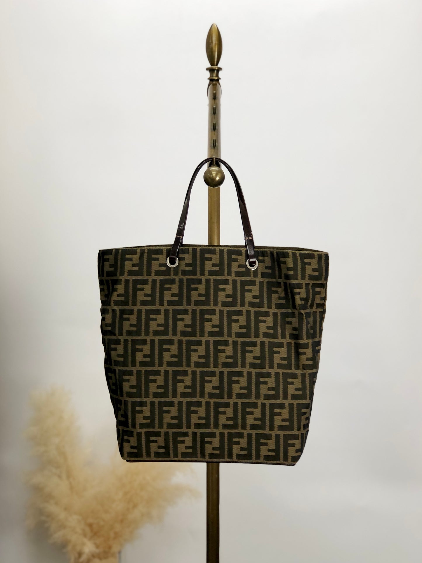 FENDI Zucca Handbag Totebag Brown Vintage fjksnk