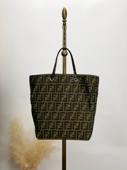 FENDI Zucca Handbag Totebag Brown Vintage fjksnk
