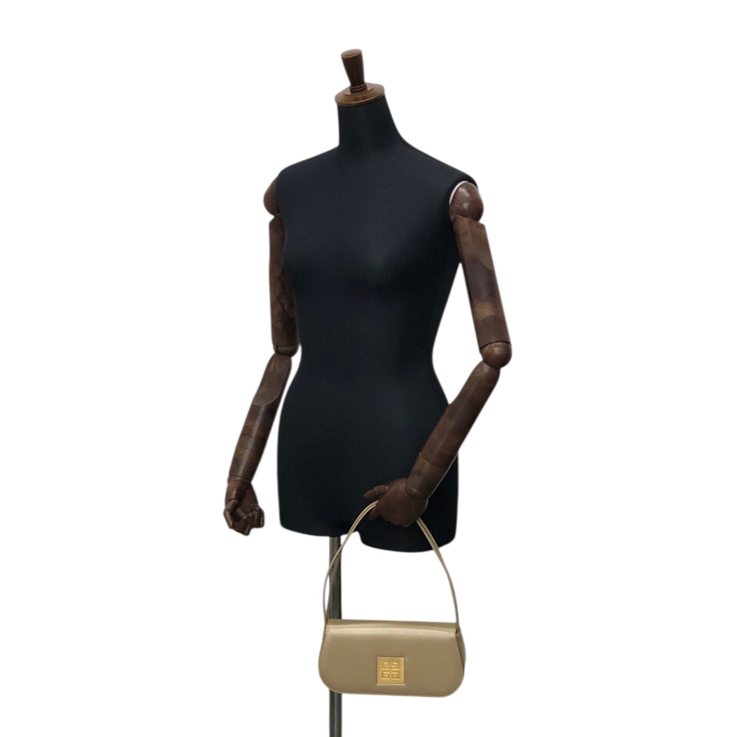 GIVENCHY Logo Handbag Beige Vintage f832t4