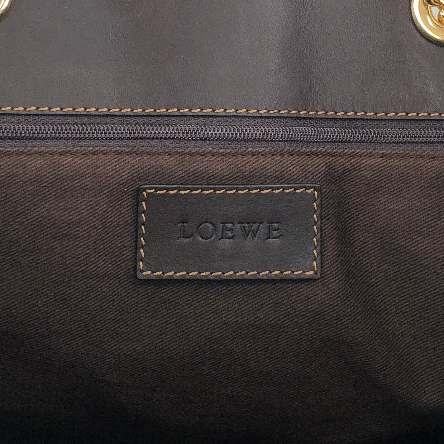 LOEWE Logo Chain Totebag Brown Vintage xy3fjn