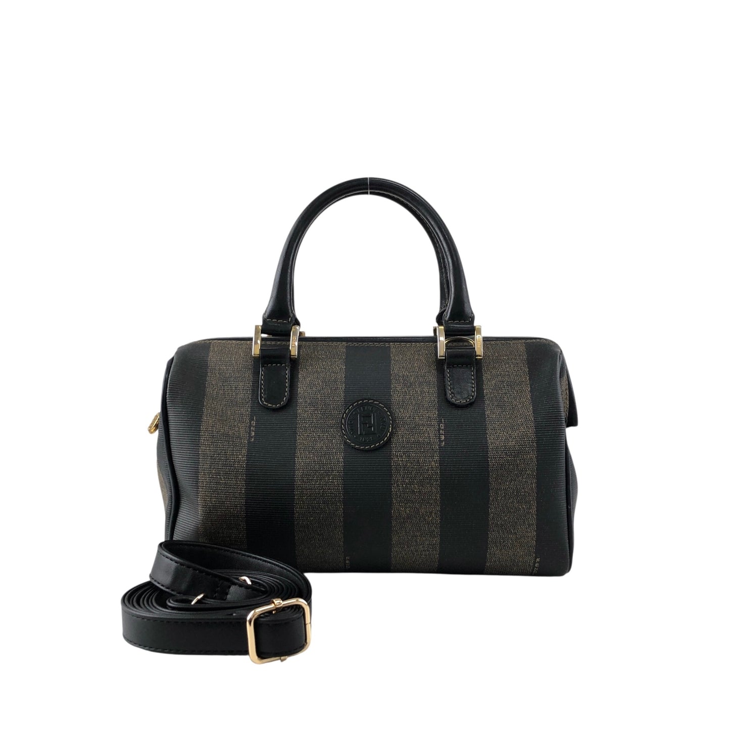 FENDI Pecan Two-way Small Boston bag Shoulder bag Black Vintage ujwz5t