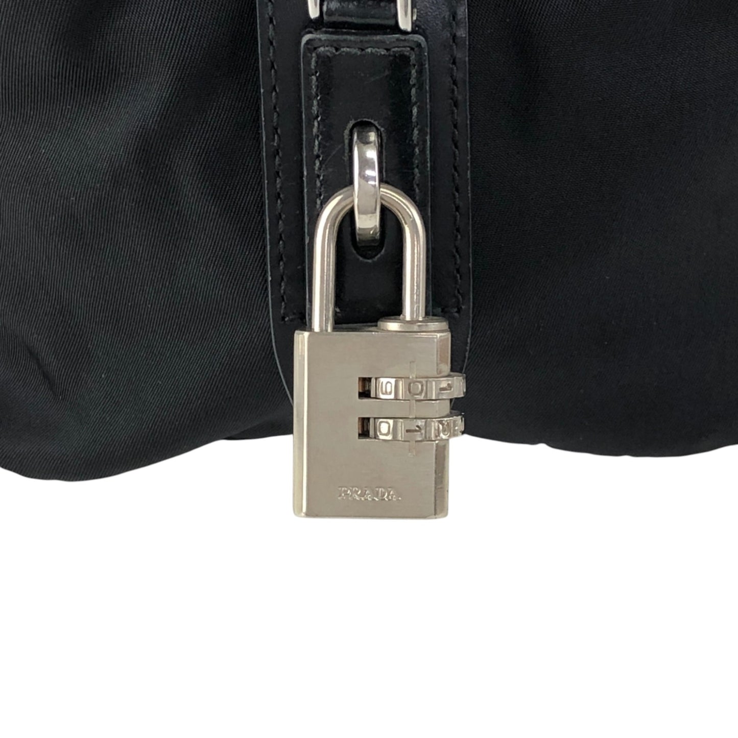 PRADA Tessuto Triangle Logo Small Boston bag Handbag Black BR3697 Vintage ftdzu4