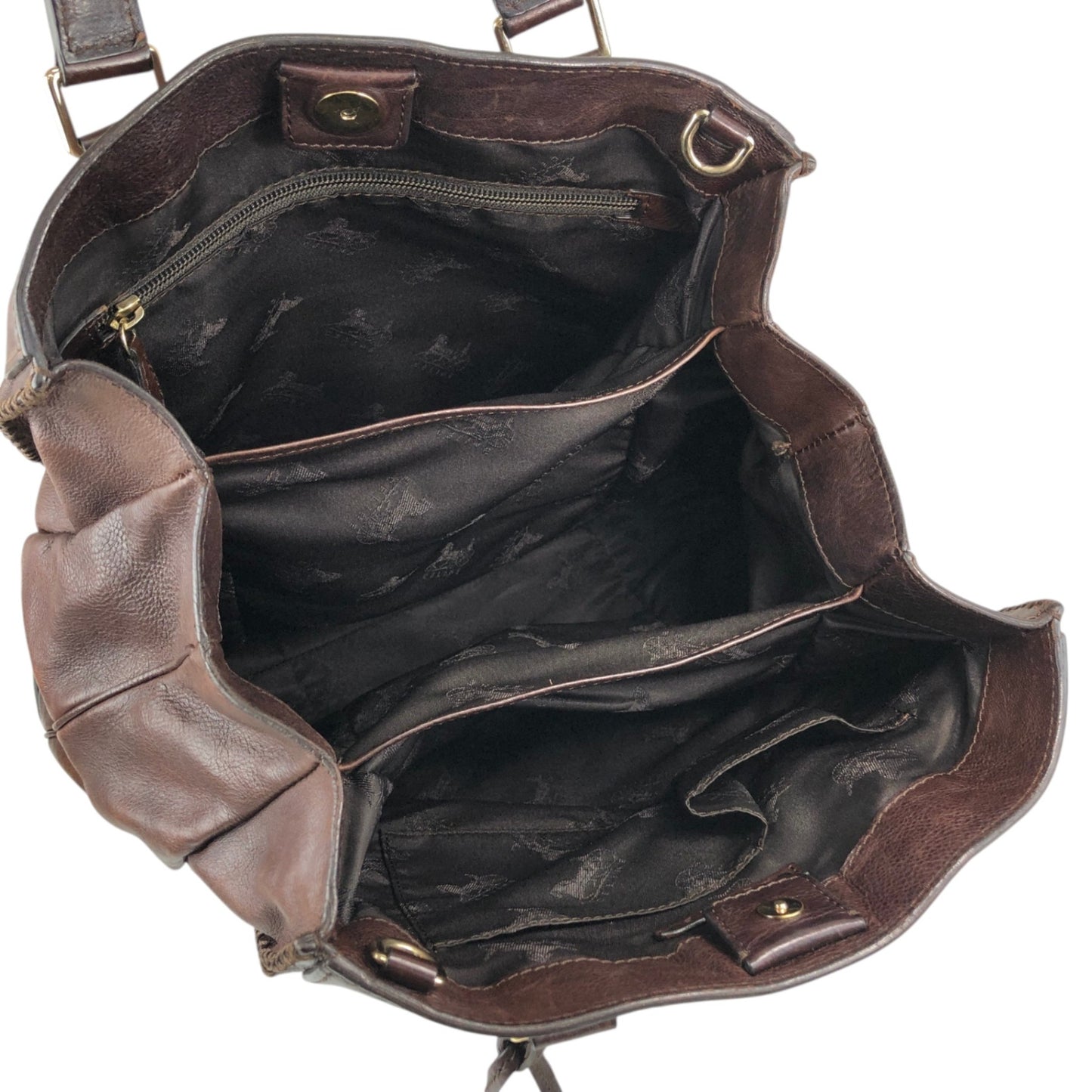 CELINE Horse Carriage Charm Handbag Brown Vintage tmv6c2