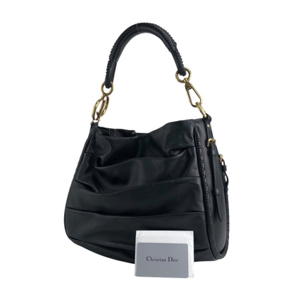 Christian Dior Logo Motif Shoulder bag Black Vintage fudavv