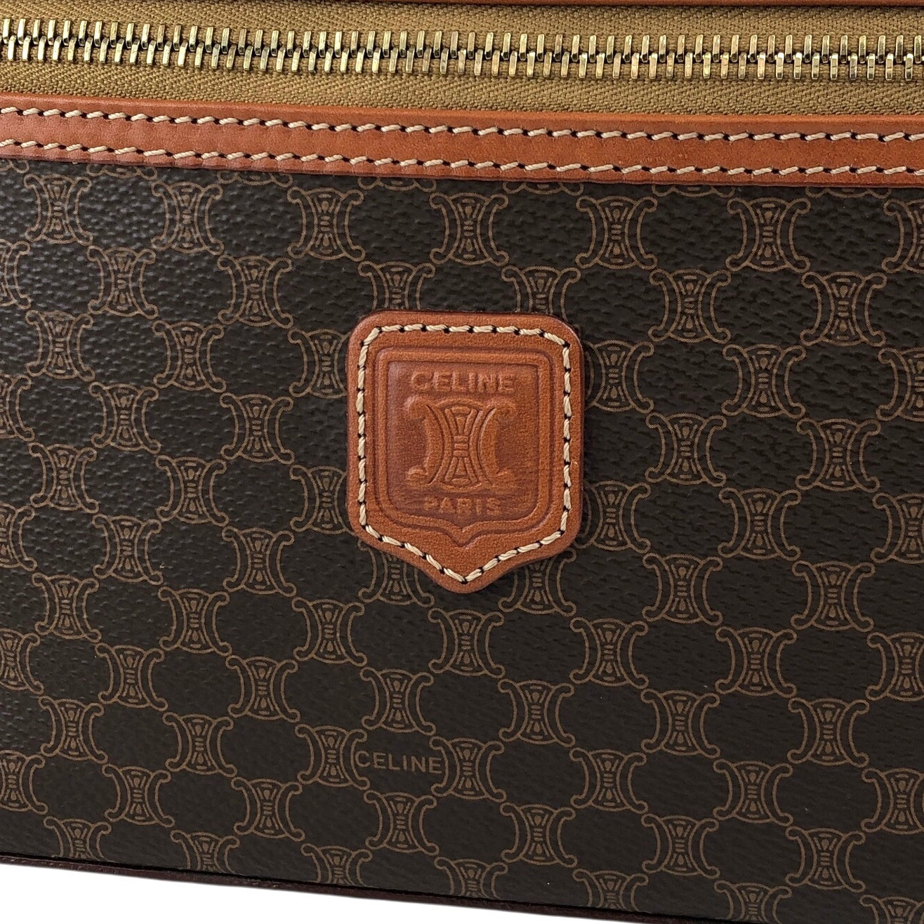 CELINE Macadam Blason Two-way Handbag Shoulder bag Vanity bag Brown Vintage t7yhbd