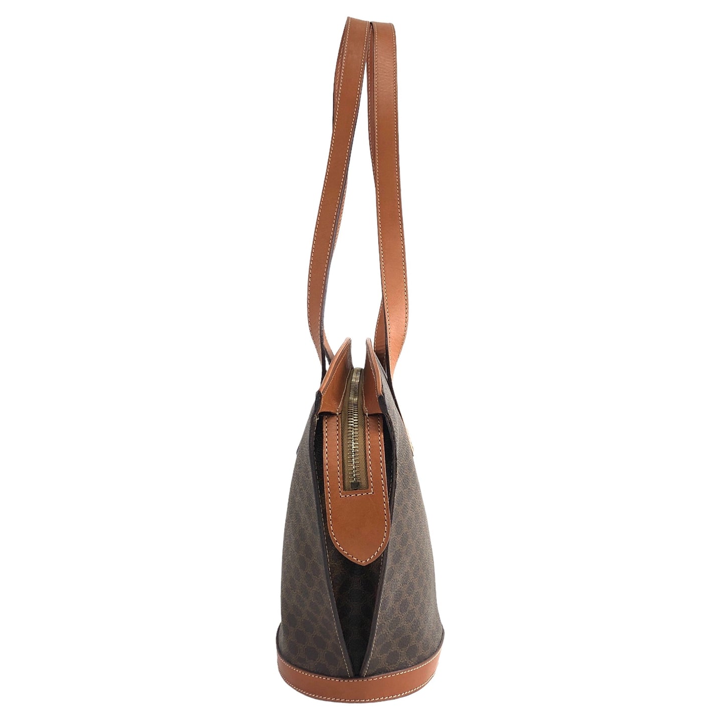 CELINE Macadam Blason Handbag Totebag Brown Vintage iwefyd