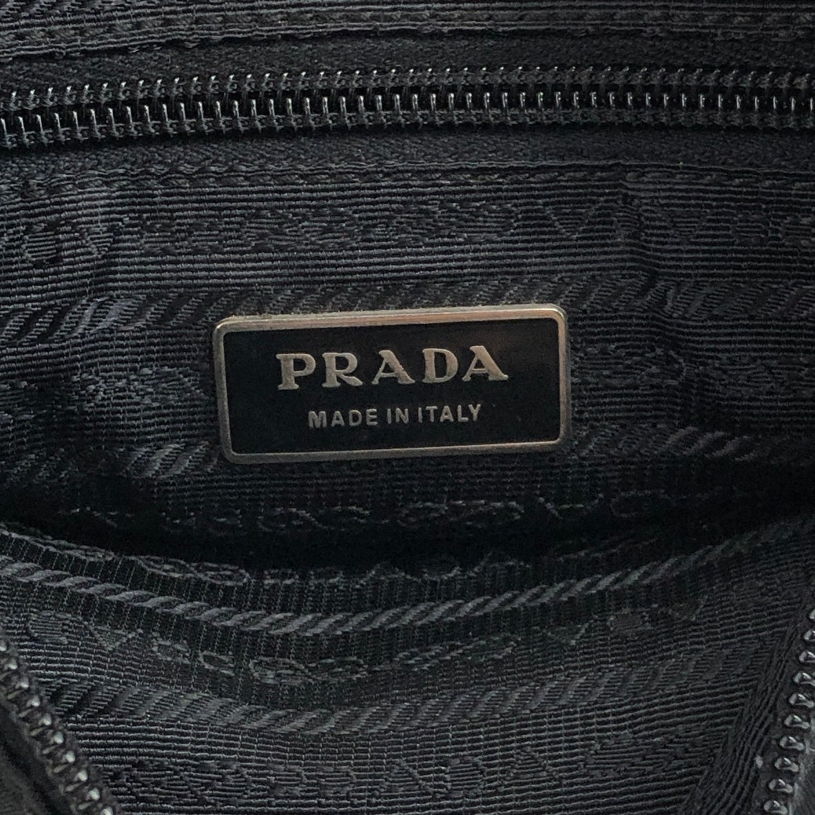 PRADA Triangle Logo Front Buckle Side Pocket  Shoulder bag Black Vintage xwcbv7