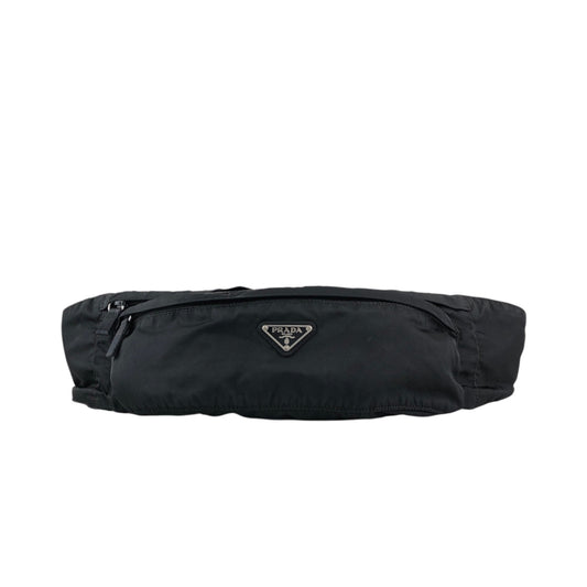 PRADA Tessuto Triangle Logo Sling bag Black Vintage fa4d62