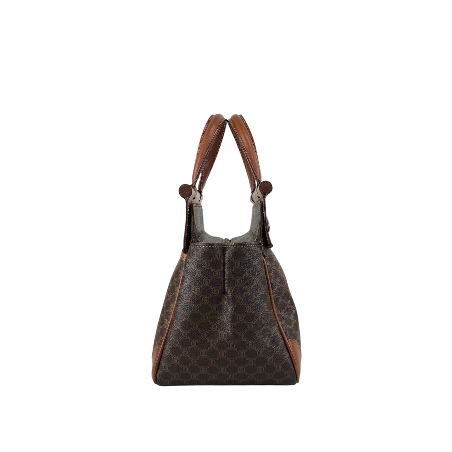 CELINE Macadam Blason Front Buckle Handbag Brown Vintage kaare7