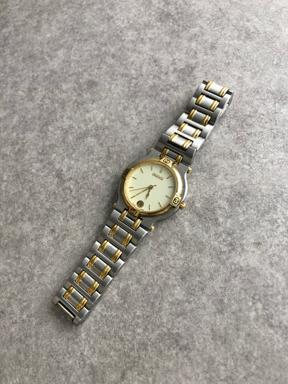 GUCCI Watch Silver×Gold 9000M Vintage tzfvjs