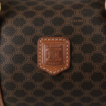 CELINE Macadam Blason Handbag Brown Vintage d6ntg2