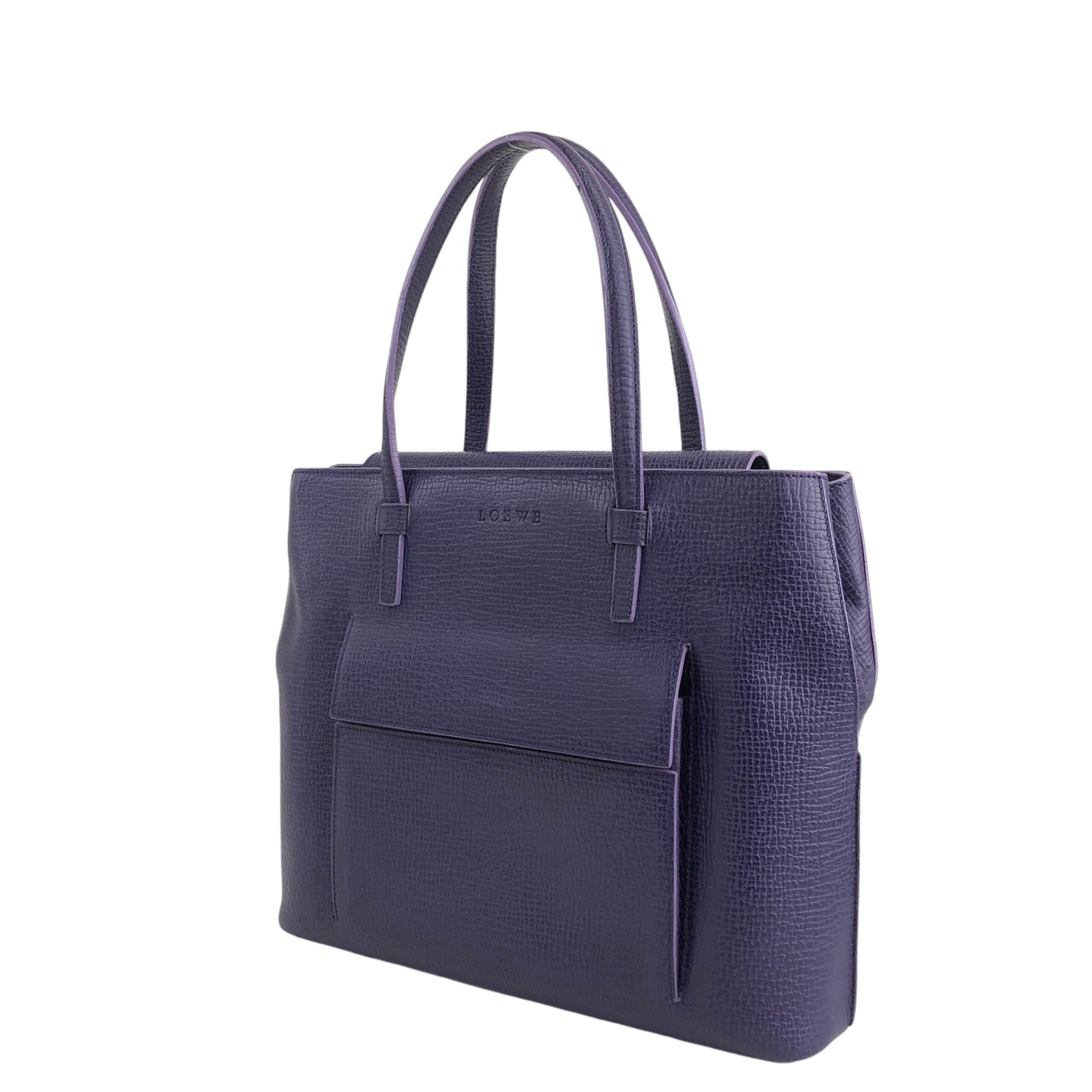 LOEWE Logo Embossed Handbag Purple Vintage rxpumj