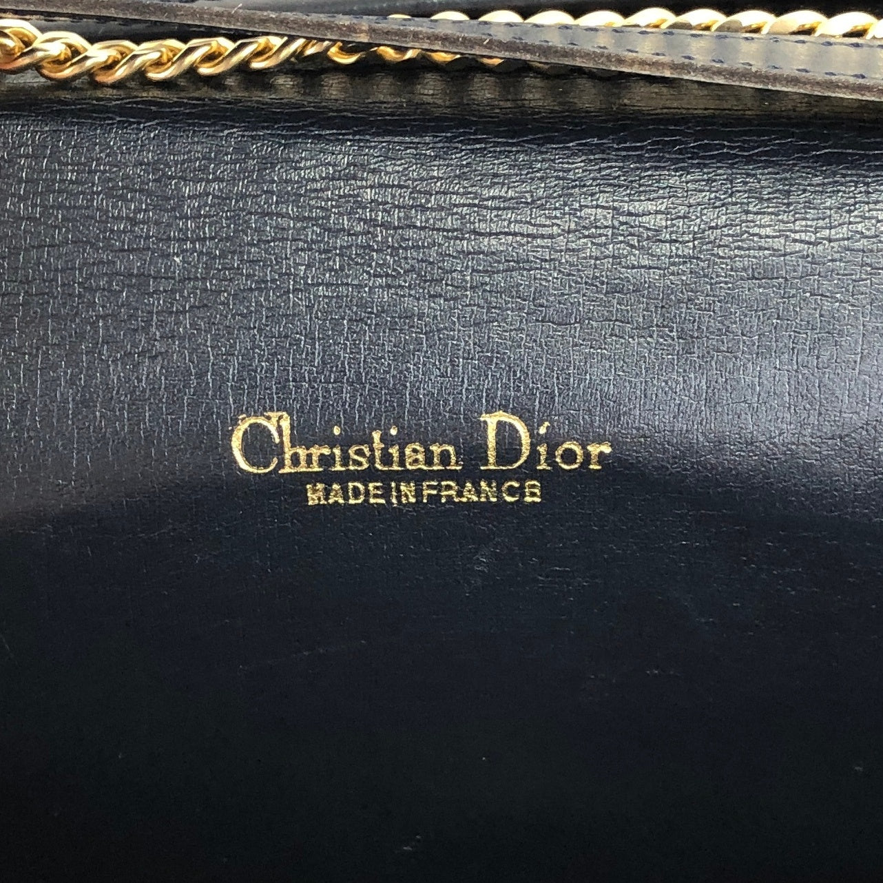 Christian Dior Trotter Chain Shoulder bag Navy Vintage bsad3g