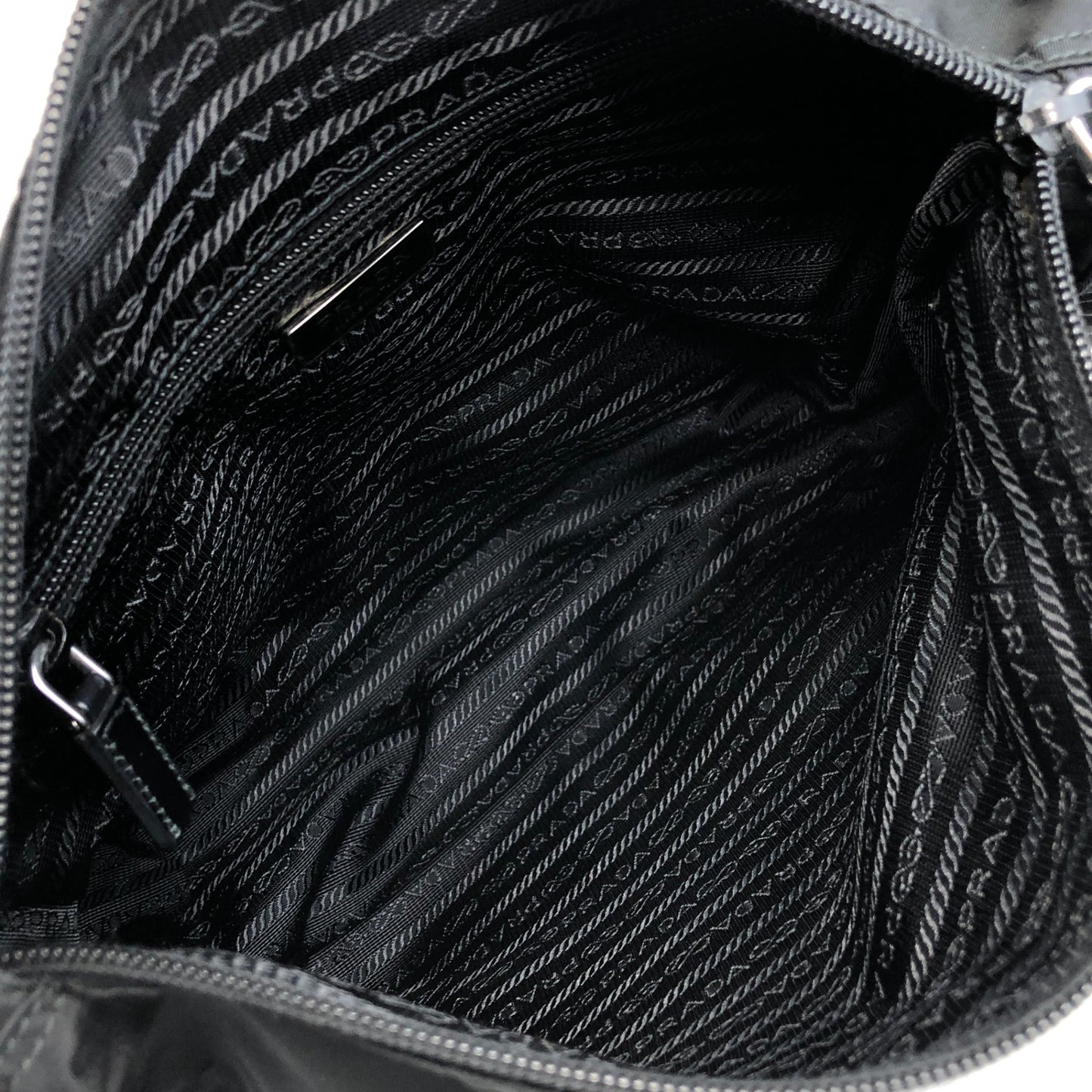 PRADA Tessuto Triangle Logo Shoulder bag Black Vintage zrh5tr