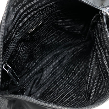 PRADA Tessuto Triangle Logo Shoulder bag Black Vintage zrh5tr