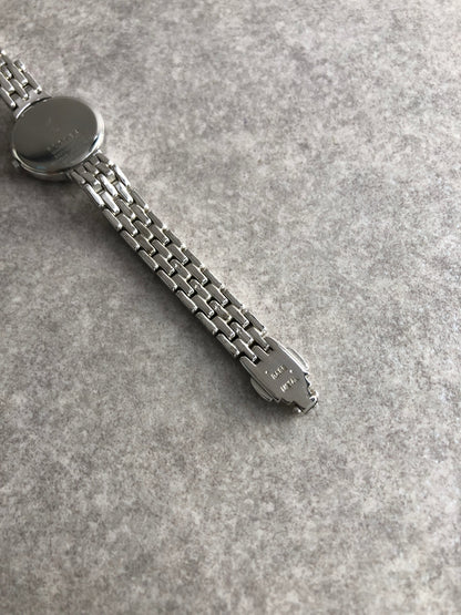 Yves Saint Laurent YSL Logo Quartz Watch Silver 2823-288458 Vintage 4rhgue