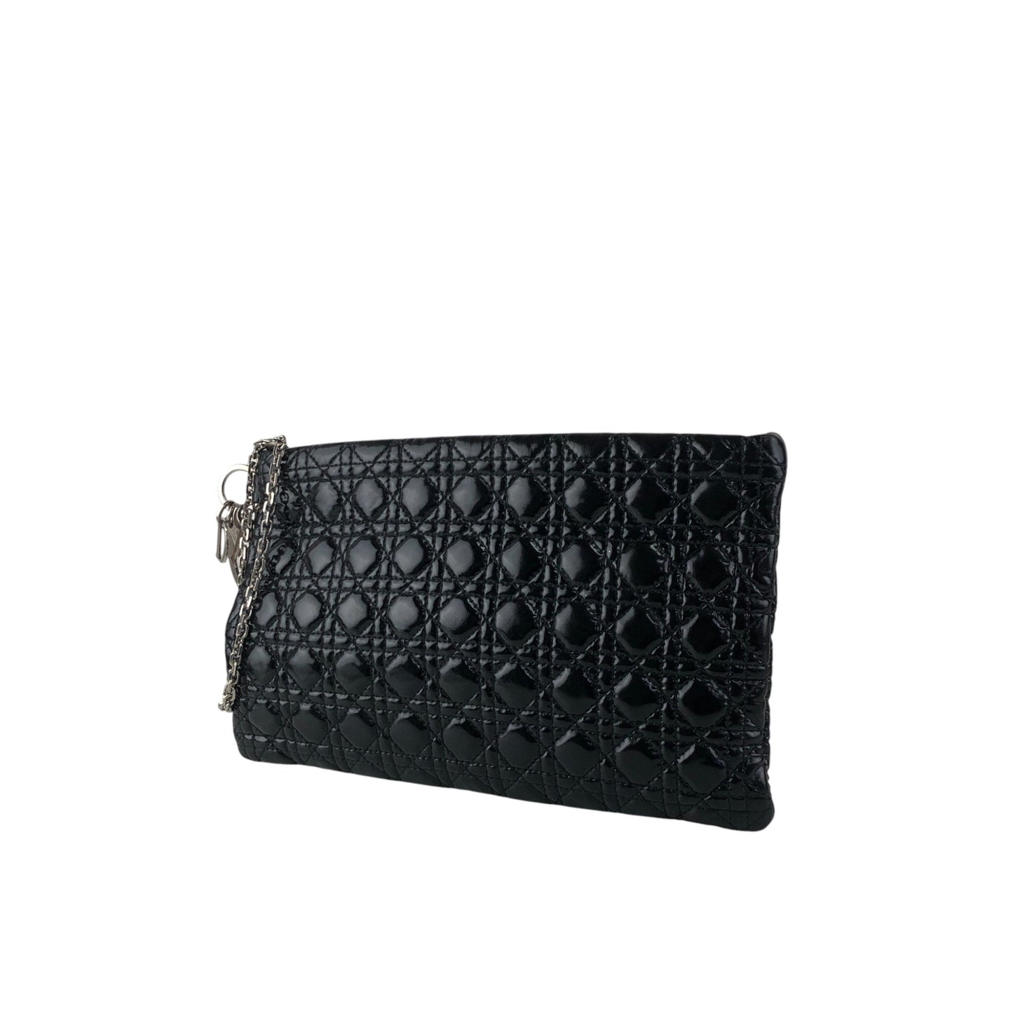 Christian Dior Cannage Logo Charm Handbag Black Vintage gk2smc