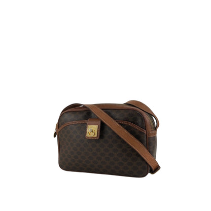 CELINE Macadam Gancini Shoulder bag Brown Vintage jcyy3u