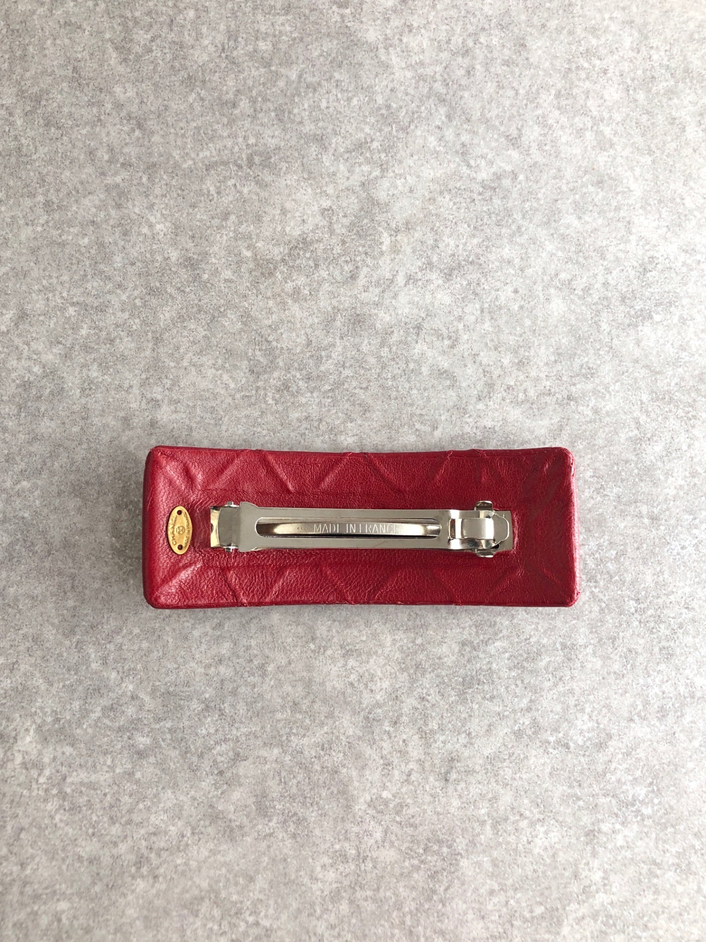 CHANEL Barrette Red Vintage cixz7n