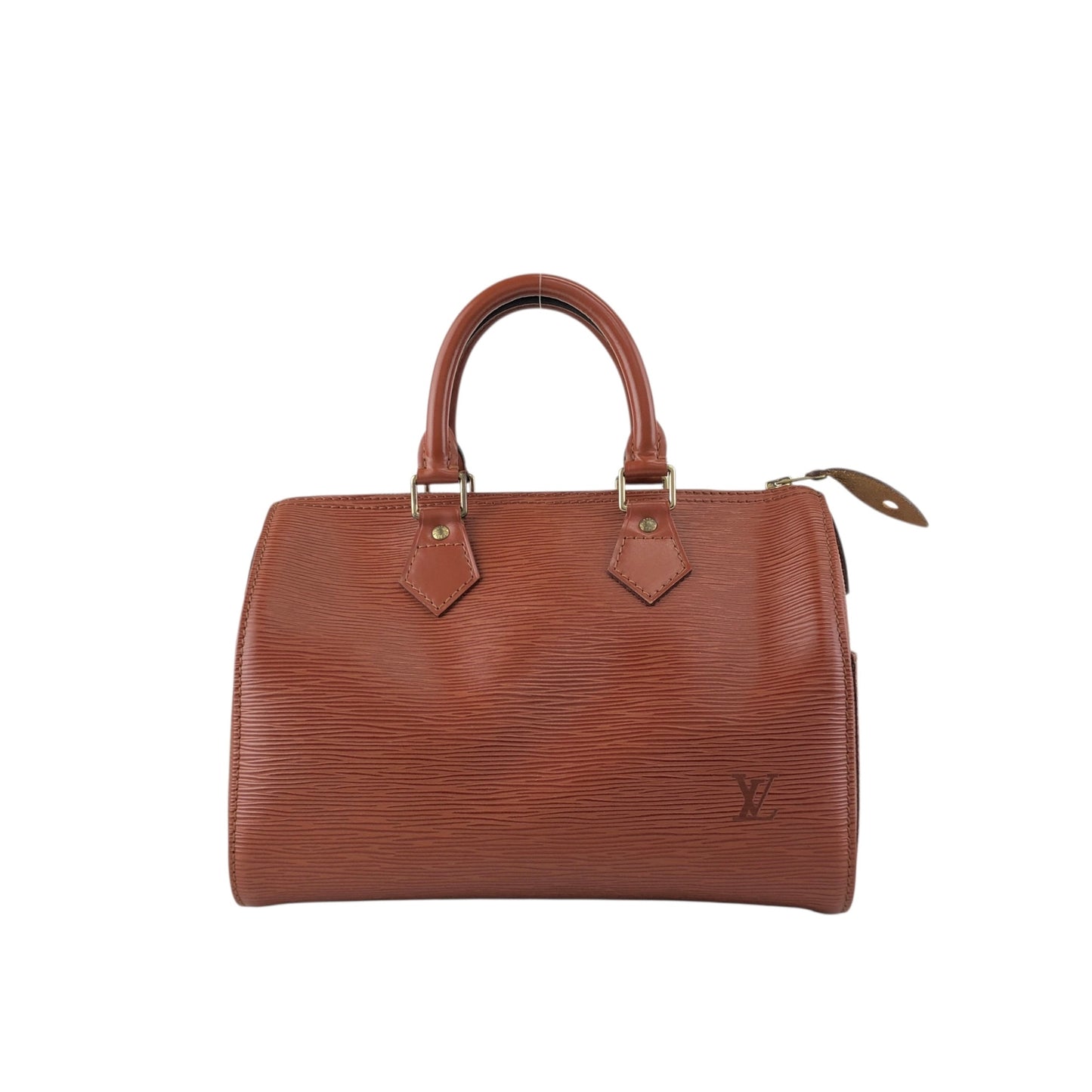 LOUIS VUITTON Epi Small Boston bag Handbag Brown Vintage 4i3rer